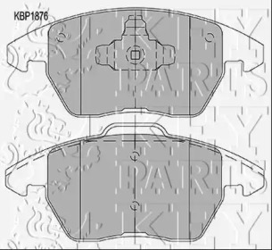 KEY PARTS kbp1876 -  Комплект тормозных колодок, дисковый тормоз